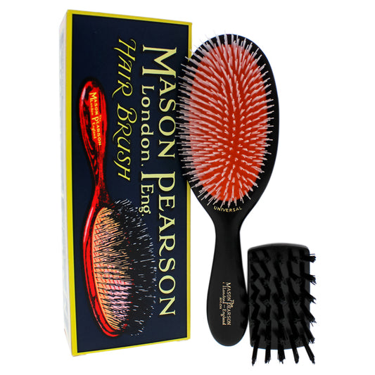 Universal Nylon Brush - NU2 Dark Ruby by Mason Pearson for Unisex - 2 Pc Hair Brush and Cleaning Brush