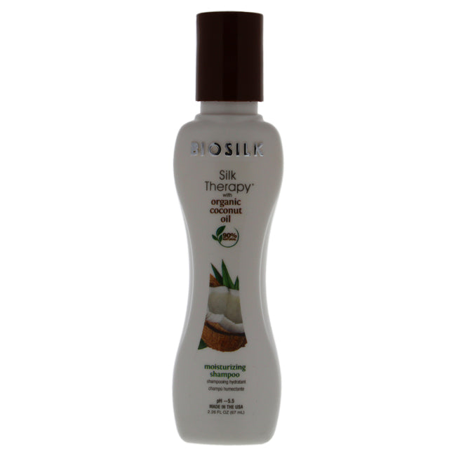 Silk Therapy with Organic Coconut Oil Moisturizing Shampoo by Biosilk for Unisex - 2.26 oz Shampoo