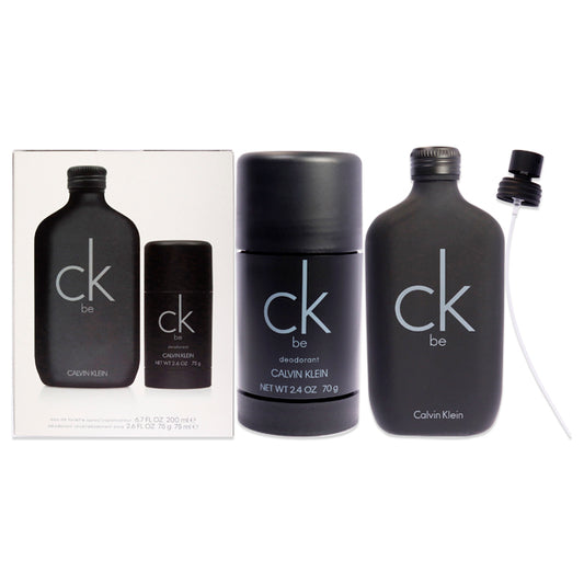 CK Be by Calvin Klein for Unisex - 2 Pc Gift Set 6.7oz EDT Spray, 2.6oz Deodorant Stick