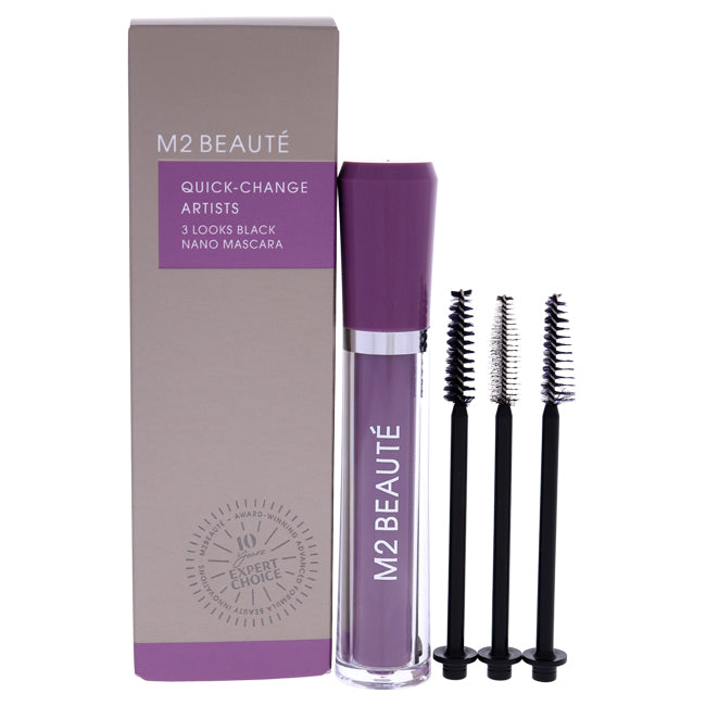 3 Looks Black Nano Mascara by M2 Beaute for Women - 0.2 oz Mascara