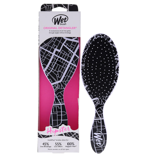 Original Detangler Hipster Brush - Street Map by Wet Brush for Unisex - 1 Pc Hair Brush