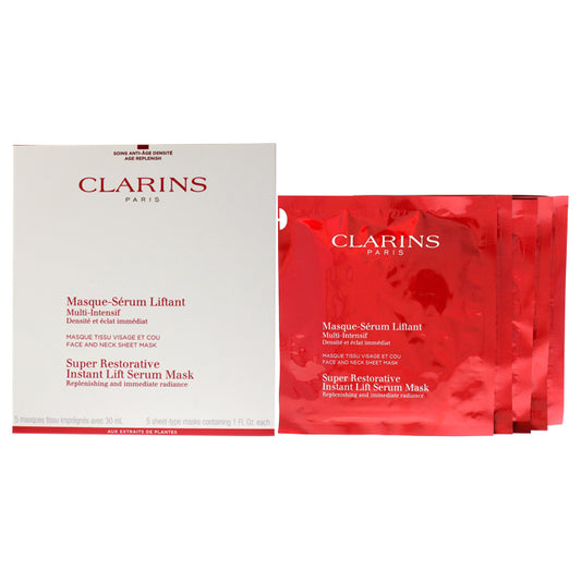 Super Restorative Instant Lift Serum Mask by Clarins for Women - 5 Pc Mask