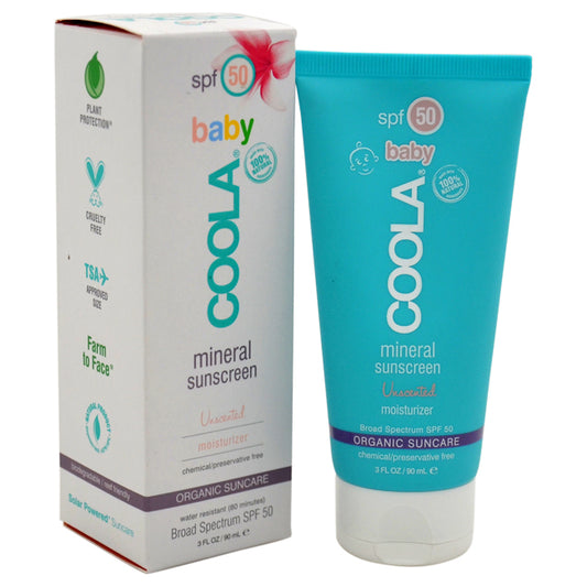 Mineral Baby Sunscreen Moisturizer Lotion SPF 50 - Unscented by Coola for Kids - 3 oz Sunscreen