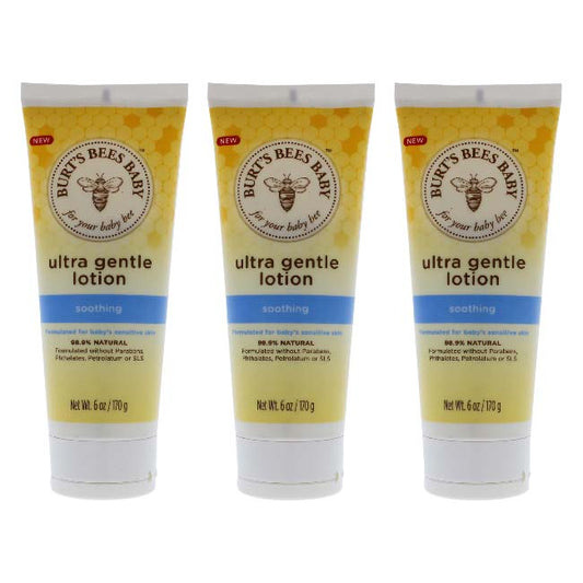 Baby Ultra Gentle Lotion by Burts Bees for Kids - 6 oz Body Lotion - Pack of 3