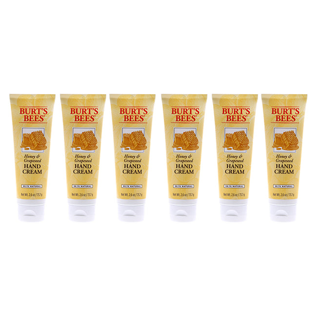 Honey and Grapeseed Hand Cream by Burts Bees for Unisex - 2.6 oz Cream - Pack of 6