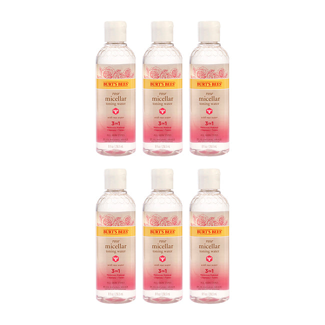 Rose Micellar Toning Water by Burts Bees for Women - 8 oz Toner - Pack of 6