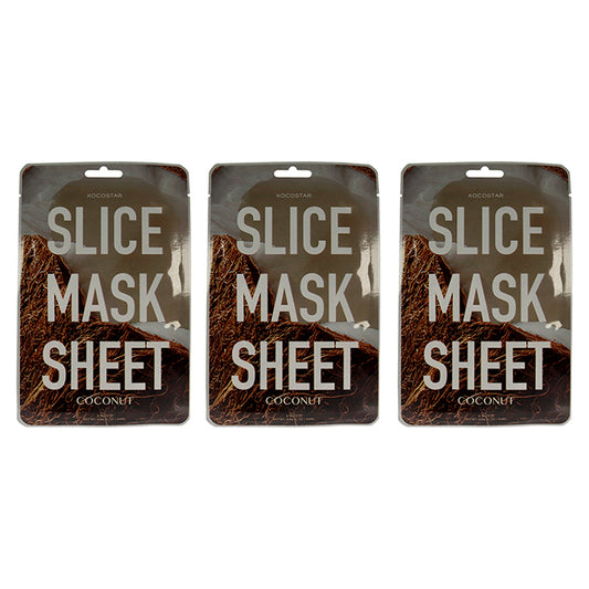 Slice Sheet Mask - Coconut by Kocostar for Unisex - 1 Pc Mask - Pack of 3