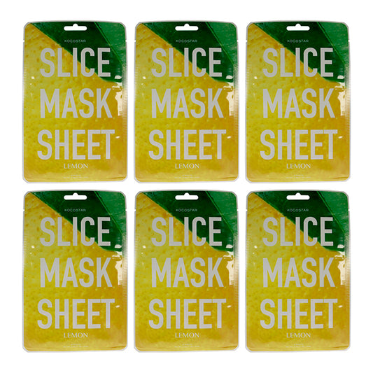 Slice Sheet Mask - Lemon by Kocostar for Unisex - 1 Pc Mask - Pack of 6