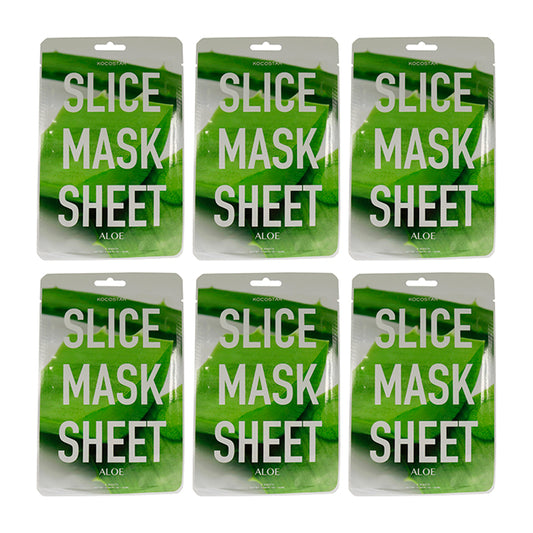 Slice Sheet Mask - Aloe by Kocostar for Unisex - 1 Pc Mask - Pack of 6