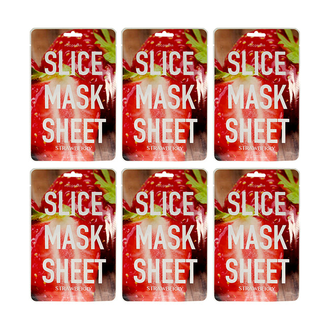 Slice Sheet Mask - Strawberry by Kocostar for Unisex - 1 Pc Mask - Pack of 6