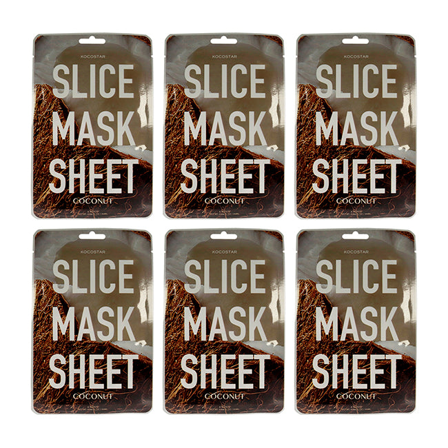 Slice Sheet Mask - Coconut by Kocostar for Unisex - 1 Pc Mask - Pack of 6