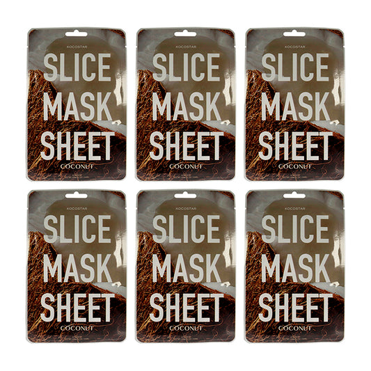 Slice Sheet Mask - Coconut by Kocostar for Unisex - 1 Pc Mask - Pack of 6