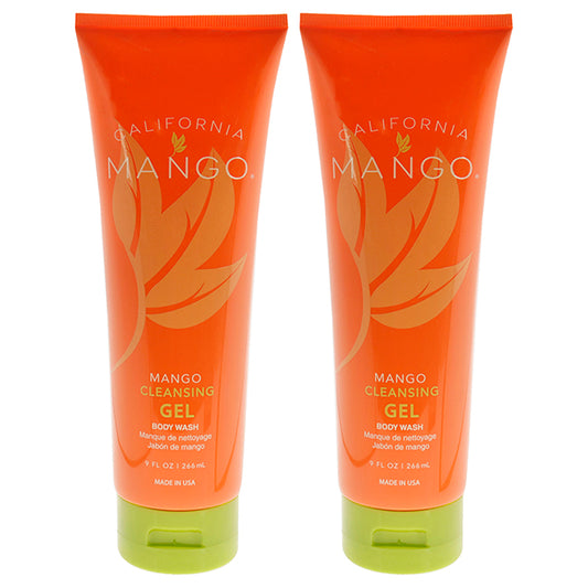 Mango Cleansing Gel Body Wash by California Mango for Unisex - 9 oz Body Wash - Pack of 2