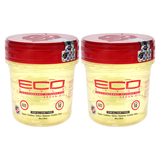 Eco Style Gel - Argan Oil by Ecoco for Unisex - 8 oz Gel - Pack of 2