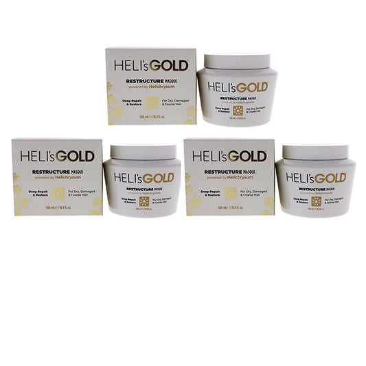 Restructure Masque by Helis Gold for Unisex - 16.9 oz Masque - Pack of 3