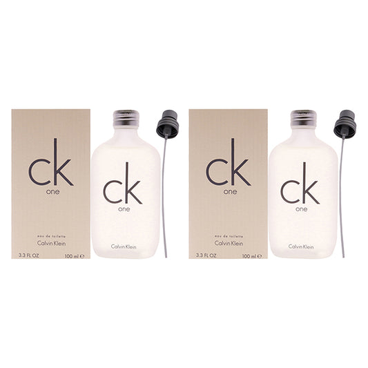 CK One by Calvin Klein for Unisex - 3.4 oz EDT Spray - Pack of 2