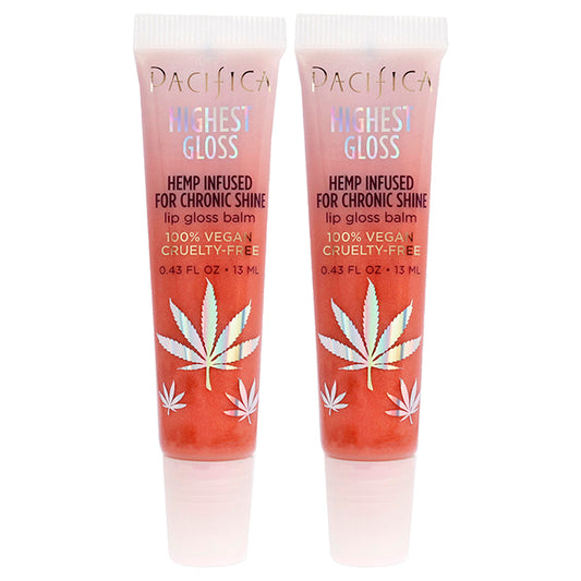 Highest Gloss Hemp Lip Balm - Vanilla Orange by Pacifica for Women - 0.43 oz Lip Balm - Pack of 2