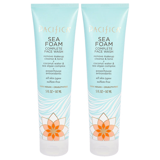 Sea Foam Complete Face Wash by Pacifica for Unisex - 5 oz Cleanser - Pack of 2