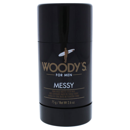 Messy Firm Hold Matte Stick Wax by Woodys for Men - 2.6 oz Deodorant Stick