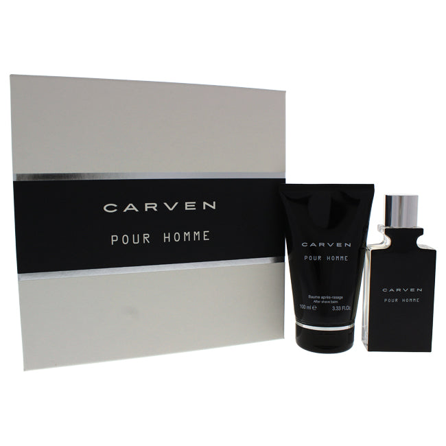 Carven Pour Homme by Carven for Men - 2 Pc Gift Set 1.66oz EDT Spray, 3.33oz After Shave Balm