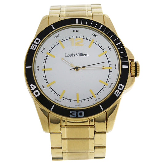 LV1009 Gold Stainless Steel Bracelet Watch by Louis Villiers for Men - 1 Pc Watch