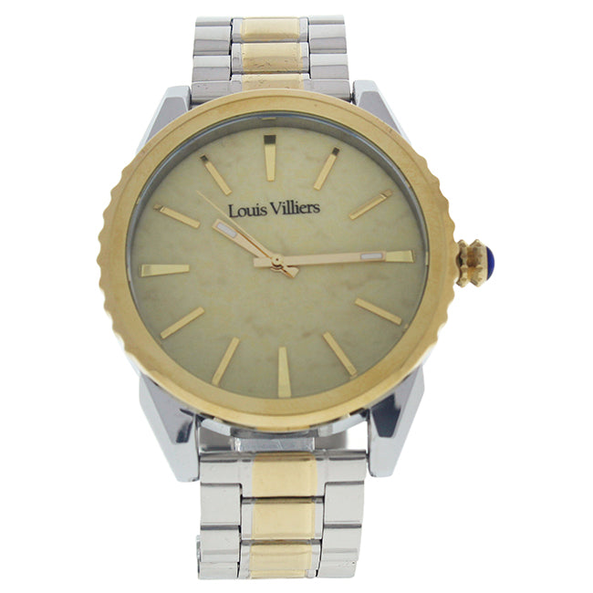 LV2066 Silver Gold Stainless Steel Bracelet Watch by Louis Villiers for Men - 1 Pc Watch