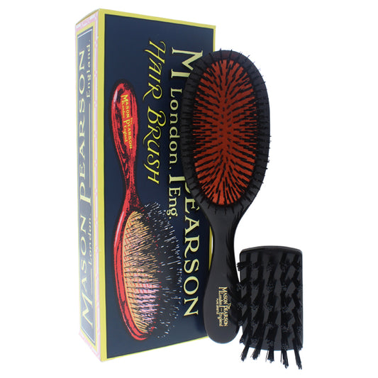 Handy Bristle Brush - B3 Dark Ruby by Mason Pearson for Unisex - 2 Pc Hair Brush and Cleaning Brush