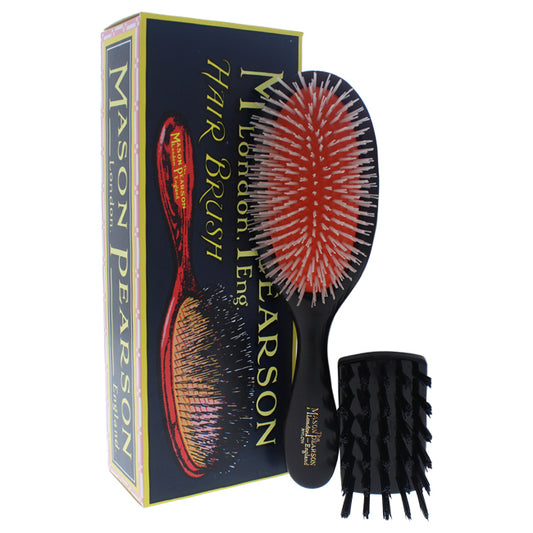 Handy Nylon Brush - N3 Dark Ruby by Mason Pearson for Unisex - 2 Pc Hair Brush and Cleaning Brush