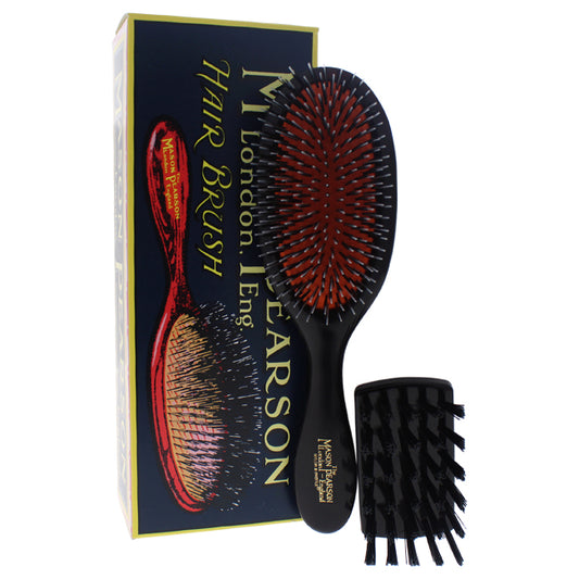 Handy Mixture Bristle and Nylon Brush - BN3 Dark Ruby by Mason Pearson for Unisex - 2 Pc Hair Brush and Cleaning Brush