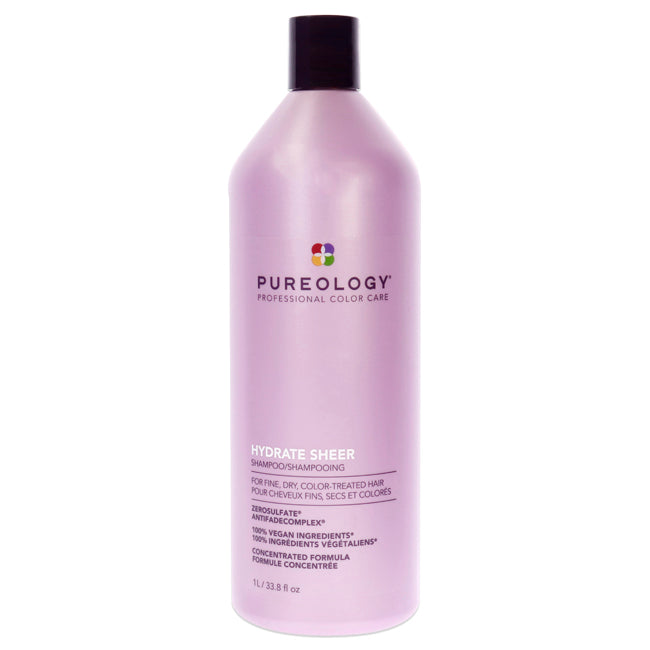 Hydrate Sheer Shampoo by Pureology for Unisex - 1 Liter Shampoo