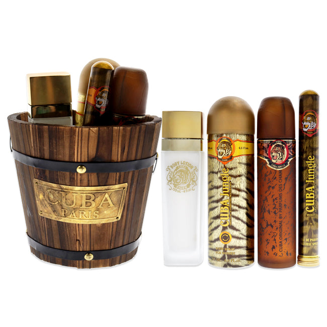 Cuba Jungle Tiger by Cuba for Women - 4 Pc Gift Set 3.3oz EDP Spray, 1.7oz EDP Spray, 6.6oz Body Spray, 4oz Body Lotion