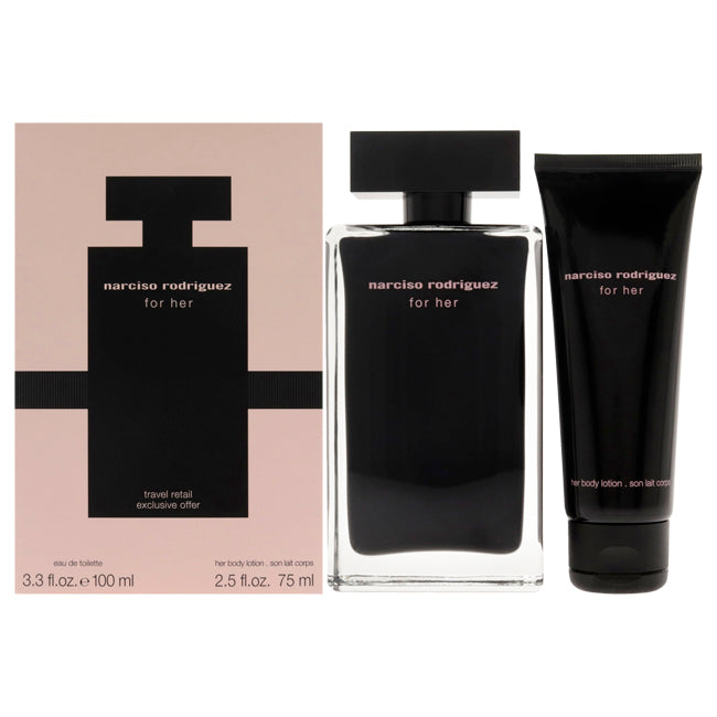 Narciso Rodriguez by Narciso Rodriguez for Women - 2 Pc Gift Set 3.3oz EDT Spray, 2.5oz Body Lotion