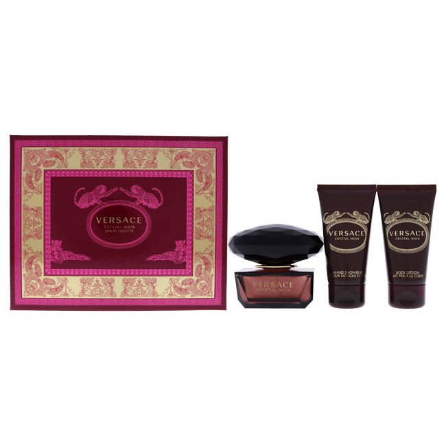 Versace Crystal Noir by Versace for Women - 3 Pc Gift Set 1.7oz EDT Spray, 1.7oz Body Lotion, 1.7oz Bath and Shower Gel