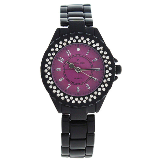 2033L-BP Black Stainless Steel Bracelet Watch by Kim & Jade for Women - 1 Pc Watch