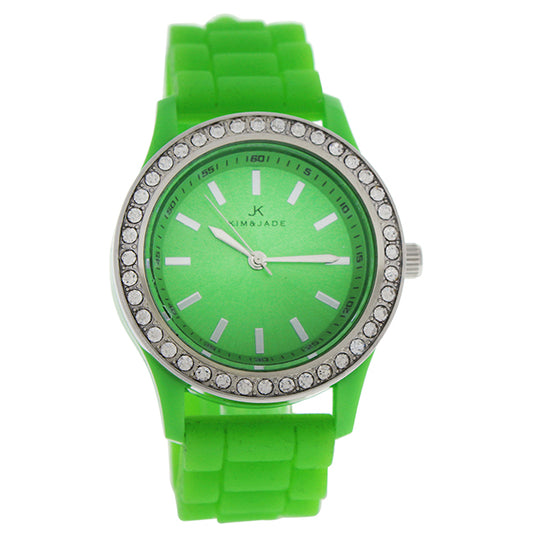 2032L-GN Green Silicone Strap Watch by Kim & Jade for Women - 1 Pc Watch