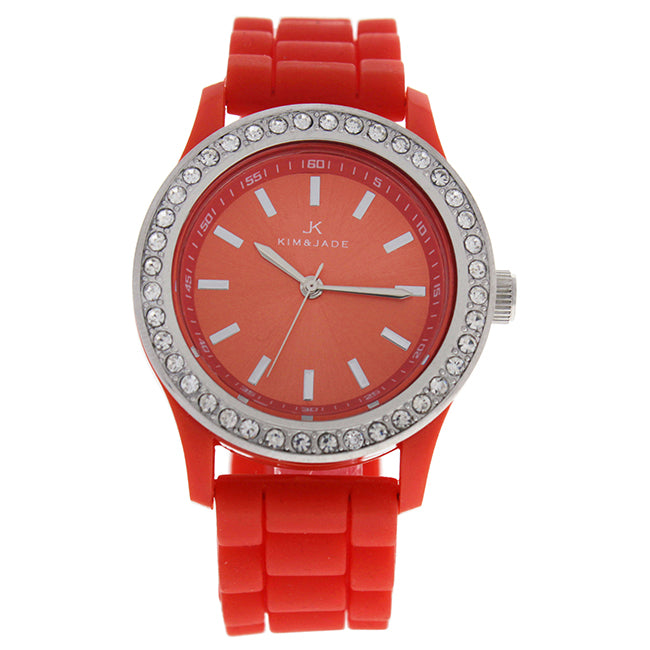 2032L-R Orange Silicone Strap Watch by Kim & Jade for Women - 1 Pc Watch