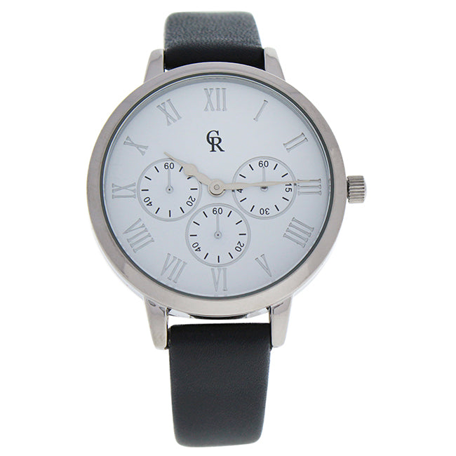 CRB010 La Basic - Silver/Grey Leather Strap Watch by Charlotte Raffaelli for Women - 1 Pc Watch