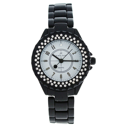 2033L-BW Black Stainless Steel Bracelet Watch by Kim & Jade for Women - 1 Pc Watch